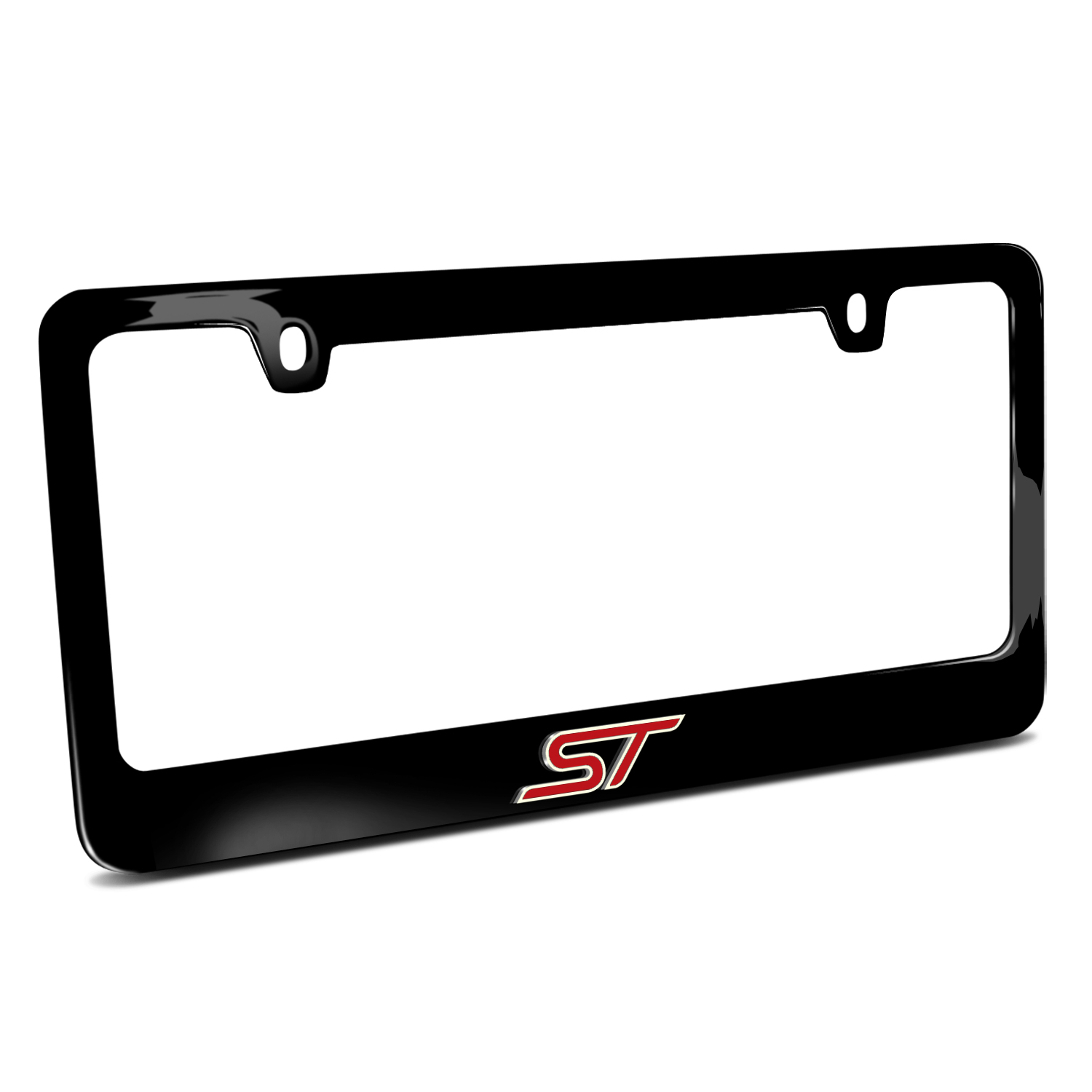 iPick Image for Ford Focus ST 3D Night Glow Luminescent Logo on Black Metal License Plate Frame, Official Licensed