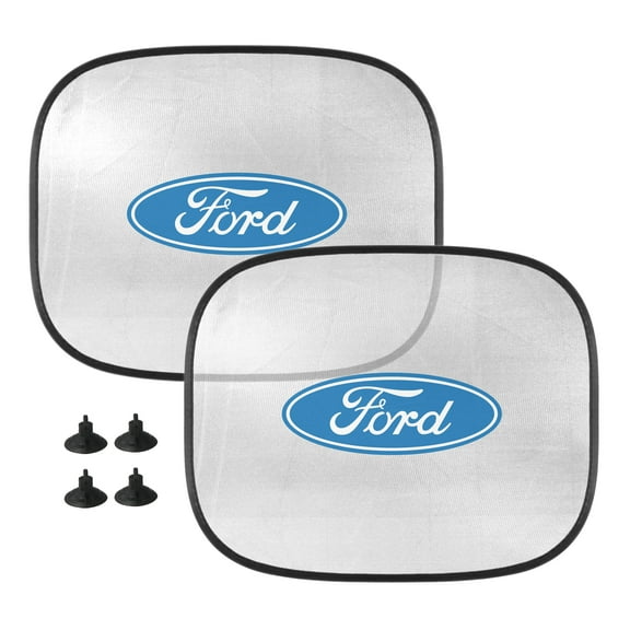 iPick Image for Ford Logo Car Side Window Mesh Sun Shades for Baby Children UV Protection, 2 Pack, Official Licensed