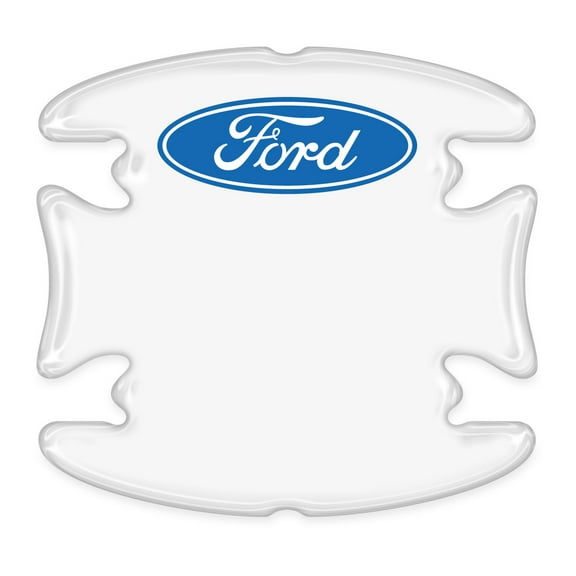 iPick Image for Ford Logo Universal Car Door Handle Cup Protector Clear Decal Stickers, Pair, Official Licensed