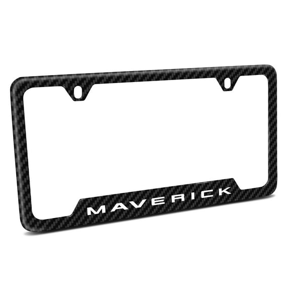 iPick Image for Ford Maverick Black Carbon Fiber Texture ABS Plastic 50 States License Plate Frame, Official Licensed