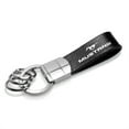 thumbnail image 1 of iPick Image for Ford Mustang Black Real Leather Strap Chrome Round Hook Metal Key Chain, Official Licensed, 1 of 4