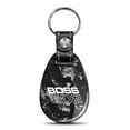 thumbnail image 1 of iPick Image for Ford Mustang Boss 302 LED Printed on Real Forged Carbon Fiber Tear-Drop Style Key Chain, Official Licensed, 1 of 5