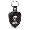 thumbnail image 1 of iPick Image for Ford Mustang Cobra Real Black Carbon Fiber Large Shield-Style Key Chain, Official Licensed, 1 of 5
