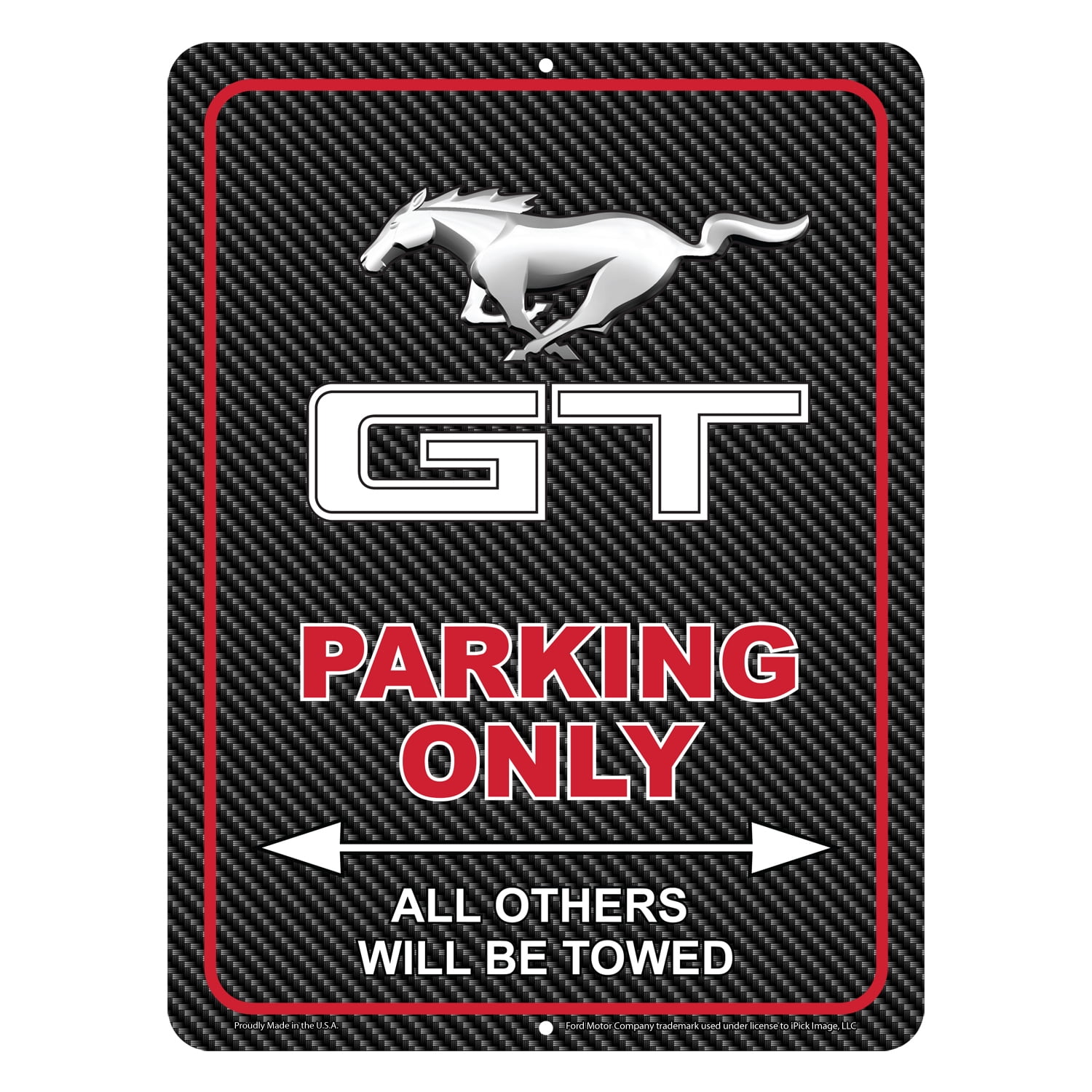 iPick Image for Ford Mustang GT 12" x 9" Parking Only Sign in Carbon ...