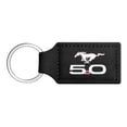 thumbnail image 1 of iPick Image for Ford Mustang GT 5.0 Rectangular Black Leatherette Key Chain, Official Licensed, 1 of 4