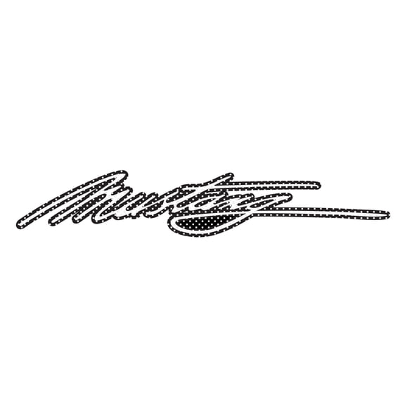 iPick Image for Ford Mustang Script Perforated Unobstructed View 12" Vinyl Window Film Adhesive Wrap Graphic Decal, Official Licensed