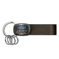 thumbnail image 1 of iPick Image for Ford SVT Black Nickel with Brown Leather Stripe Key Chain, Official Licensed, 1 of 5