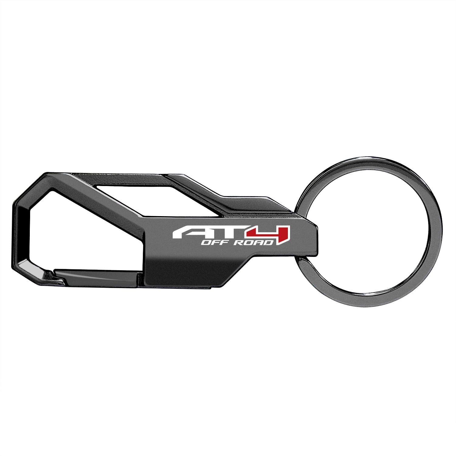 iPick Image for GMC AT4 Gunmetal Black Carabiner-style Snap Hook Metal Key Chain, Official Licensed