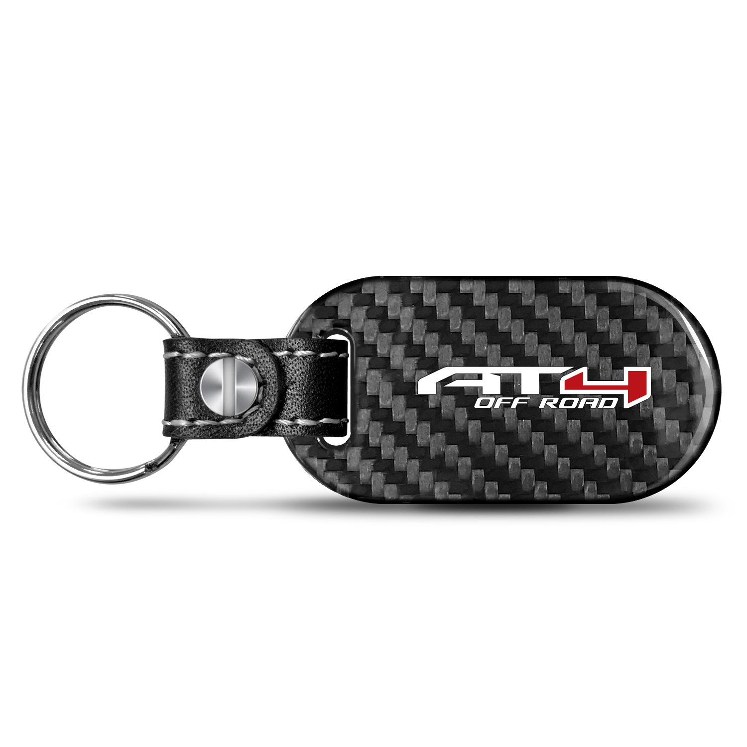 iPick Image for GMC AT4 Real Black Carbon Fiber Tag Style Key Chain, Official Licensed