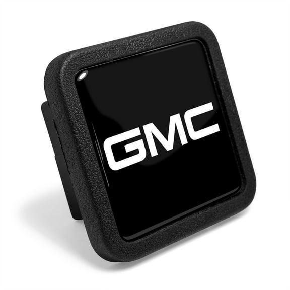 iPick Image for GMC Black Rubber Heavy-Duty 2" Trailer Tow Hitch Receiver Cover for Class 3 and Class 4, Official Licensed
