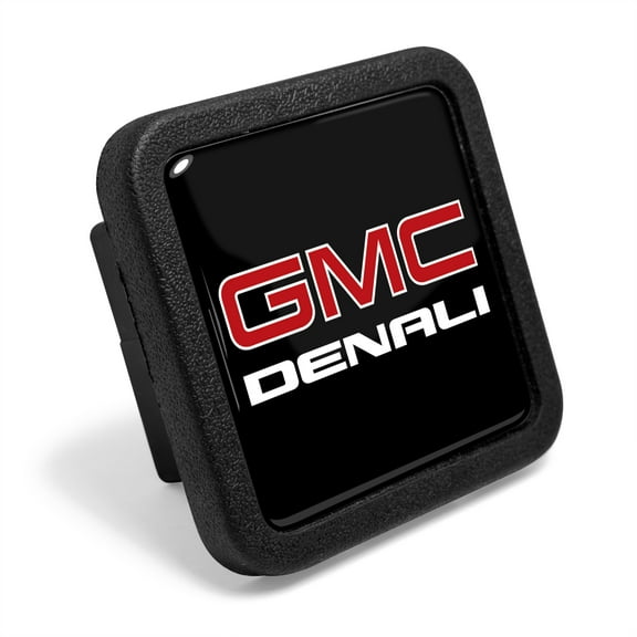 iPick Image for GMC Denali Black Rubber Heavy-Duty 2" Trailer Tow Hitch Receiver Cover for Class 3 and Class 4, Official Licensed