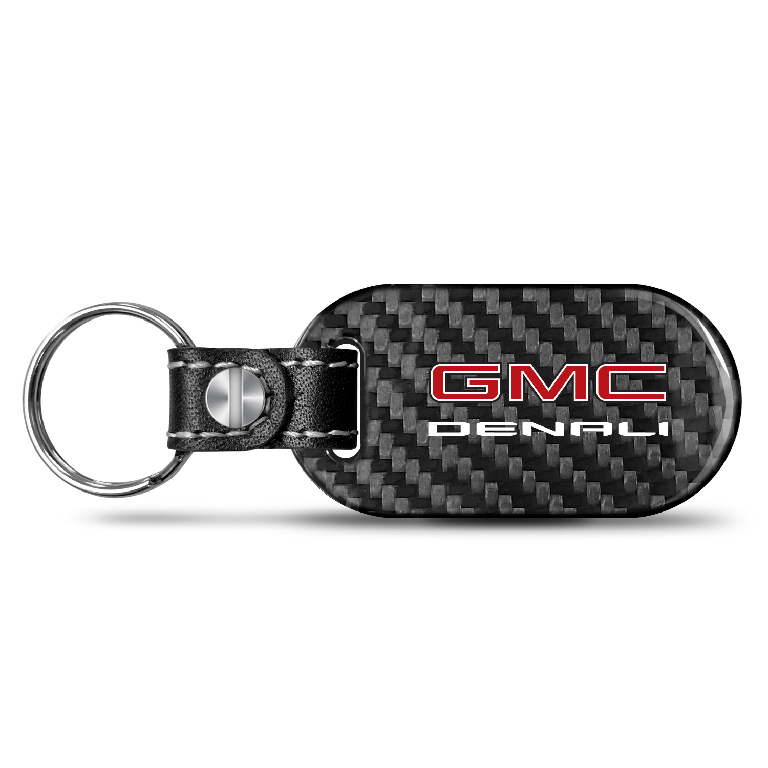 iPick Image for GMC Denali Real Black Carbon Fiber Tag Style Key Chain, Official Licensed