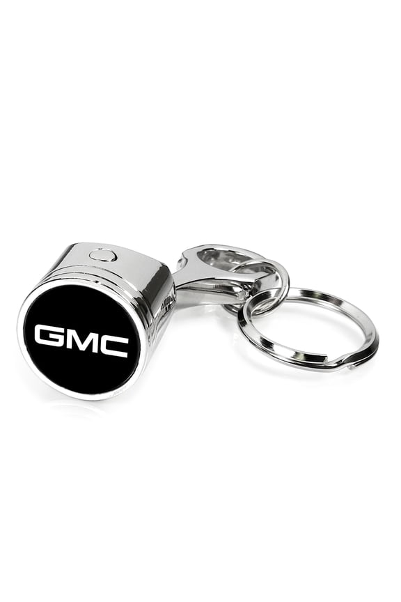 for GMC Engine Piston Style Chrome Metal Key Chain, Official Licensed