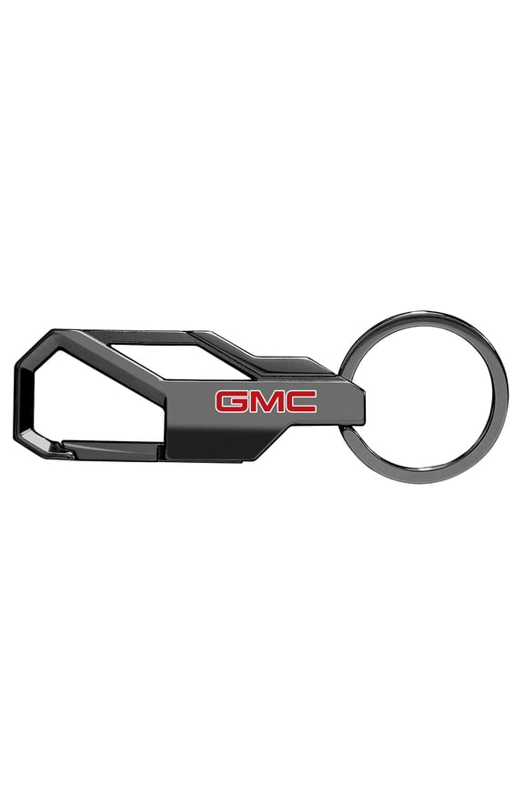 for GMC in Red Gunmetal Black Carabiner-style Snap Hook Metal Key Chain, Official Licensed