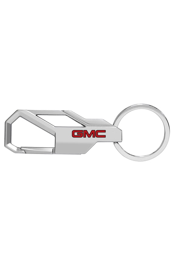 for GMC in Red Silver Carabiner-style Snap Hook Metal Key Chain, Official Licensed