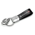 thumbnail image 1 of iPick Image for Honda Civic Si Black Real Leather Strap Chrome Round Hook Metal Key Chain, Official Licensed, 1 of 4