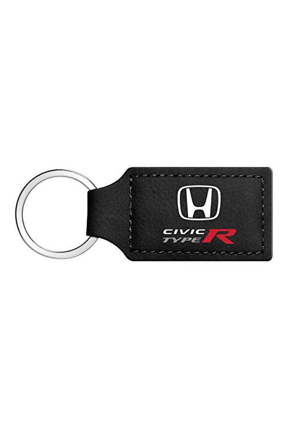 for Honda Civic Type-R Rectangular Black Leatherette Key Chain, Official Licensed