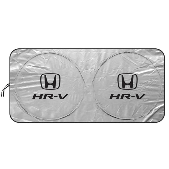 iPick Image for Honda HR-V Universal Fit One-Piece Easy Folding Silver Reflective Fabric Windshield Sun Shade (size: 64"x 32"), Official Licensed