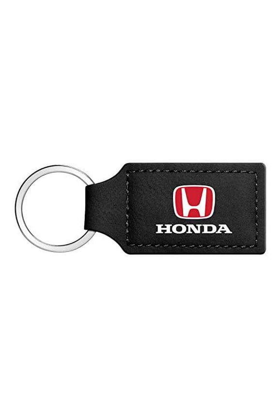 for Honda Logo Rectangular Black Leatherette Key Chain, Official Licensed
