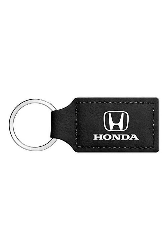 for Honda Logo Rectangular Black Leatherette Key Chain, Official Licensed