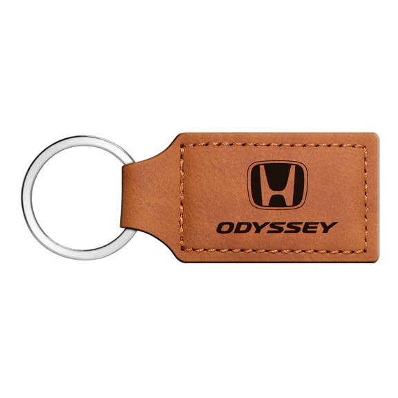 iPick Image for Honda Odyssey Rectangular Brown Leather Key Chain, Official Licensed