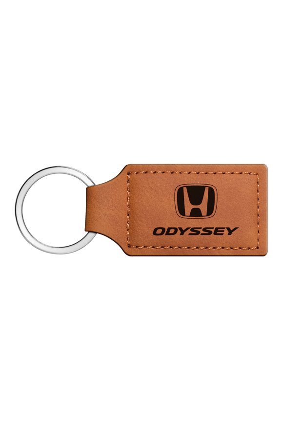for Honda Odyssey Rectangular Brown Leather Key Chain, Official Licensed