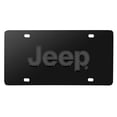 thumbnail image 1 of iPick Image for Jeep 3D Dark Gray Logo on Black Stainless Steel License Plate, Official Licensed, 1 of 5