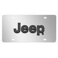 thumbnail image 1 of iPick Image for Jeep 3D Dark Gray Logo on Mirror Chrome Stainless Steel License Plate, Official Licensed, 1 of 5