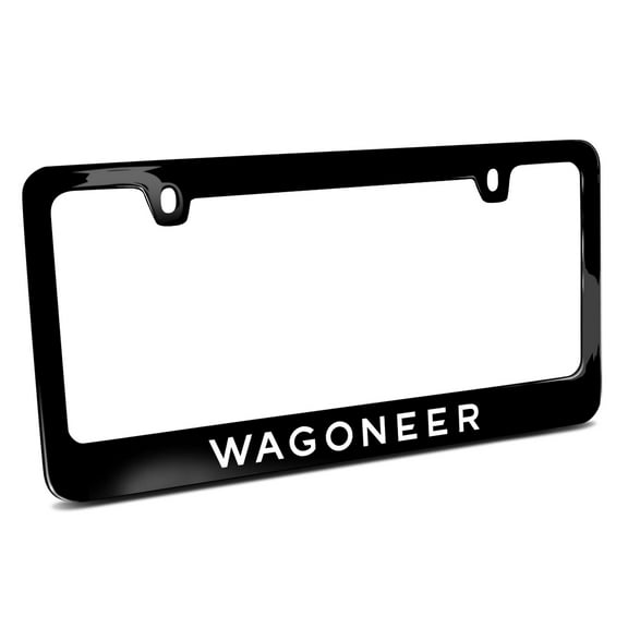 iPick Image for Jeep Wagoneer UV-LED Printed American-Made Black Metal License Plate Frame, Official Licensed