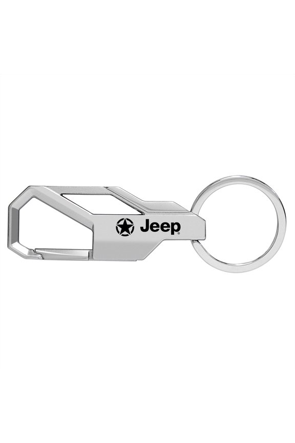 for Jeep Willys Star Logo Logo Silver Snap Hook Metal Key Chain, Official Licensed