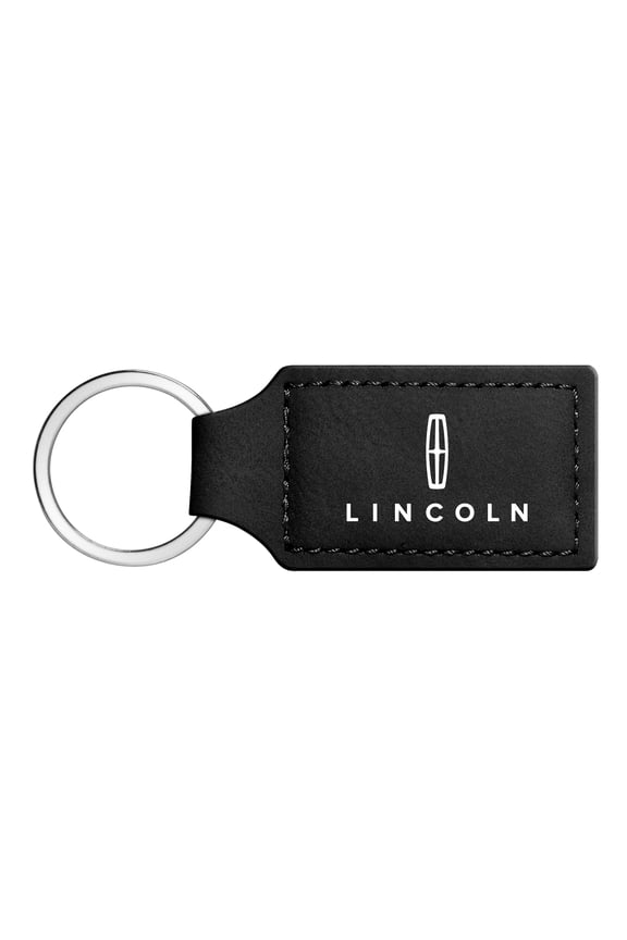 for Lincoln Rectangular Black Leatherette Key Chain, Official Licensed