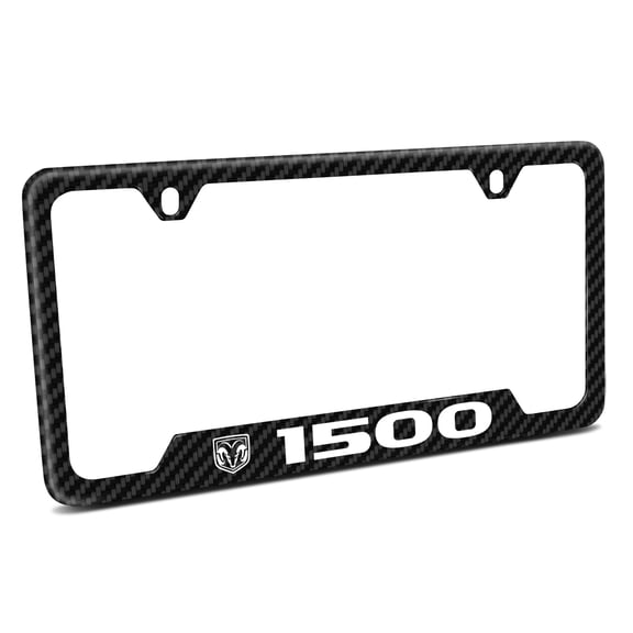 iPick Image for RAM 1500 Black Carbon Fiber Texture ABS Plastic 50 States License Plate Frame, Official Licensed