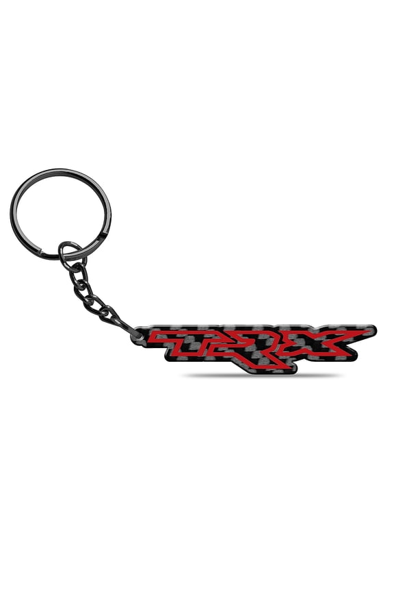 for RAM 1500 TRX Black Real Carbon Fiber Logo Shape Cut Key Chain, Official Licensed