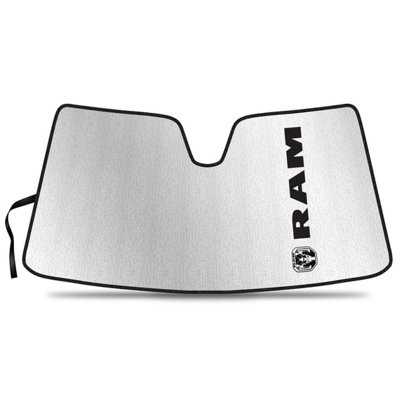 iPick Image for RAM 2019 to 2022 Custom Fit Silver Reflective Bubble Roll-up Auto Windshield Sun Shade, Official Licensed