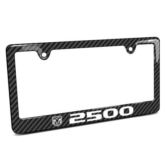 iPick Image for RAM 2500 Black Carbon Fiber Look ABS Plastic License Plate Frame, Official Licensed