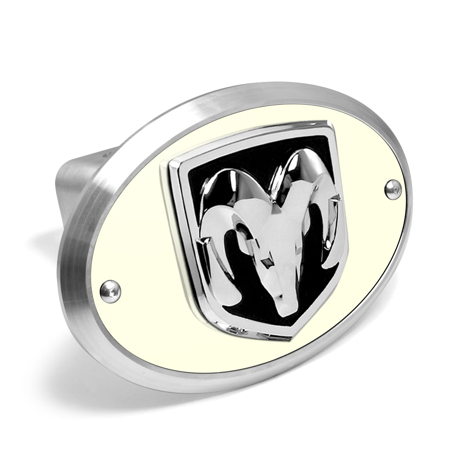 IPick Image 2" GMC 3D Logo Tow Hitch Cover - Brushed Billet Aluminum Oval Cover For Class 3 Hitches