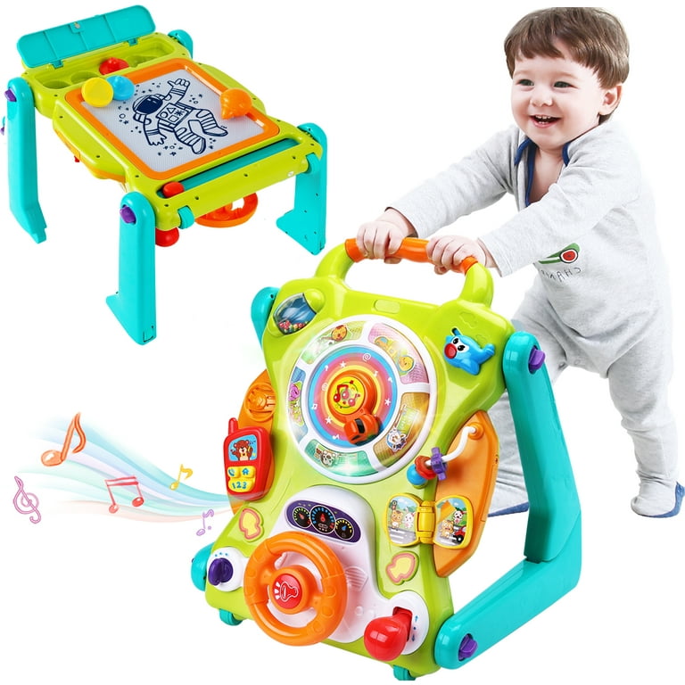 iPlay, iLearn 3 in 1 Baby Walker Sit to Stand Toys, Kids Activity Center,  Toddlers Musical Fun Table, Lights and Sounds, Learning, Birthday Gift for  9, 12, 18 Months, 1, 2 Year Old, Infant, Boy, Girl 