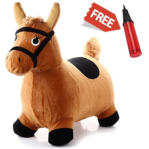 Hopping Horse Inflatable Ride On Horse Brown