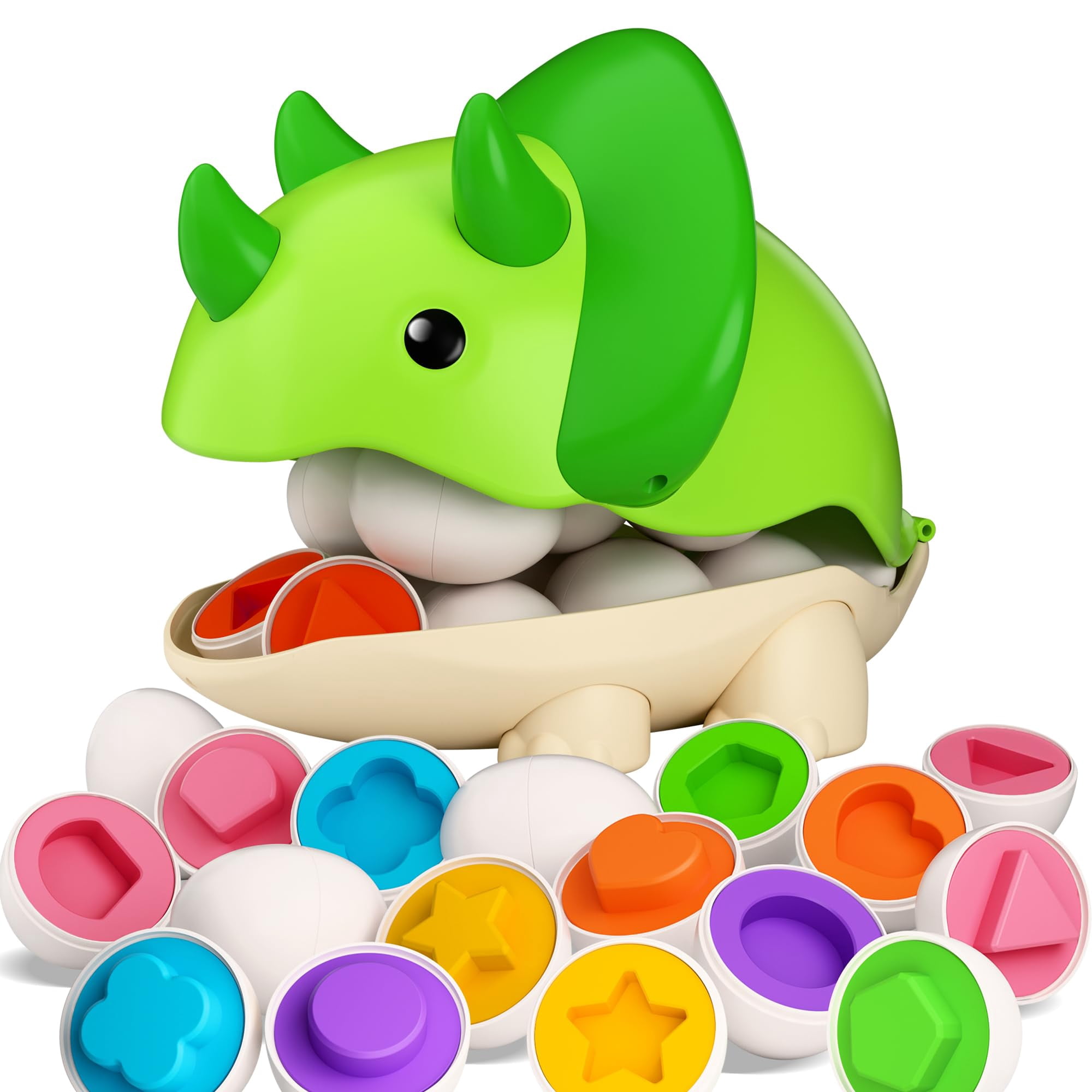 iPlay, iLearn Toddler Dinosaur Matching Egg BSL1 Toy, Kids Color Shape Sorter Puzzle, Baby Fine ...