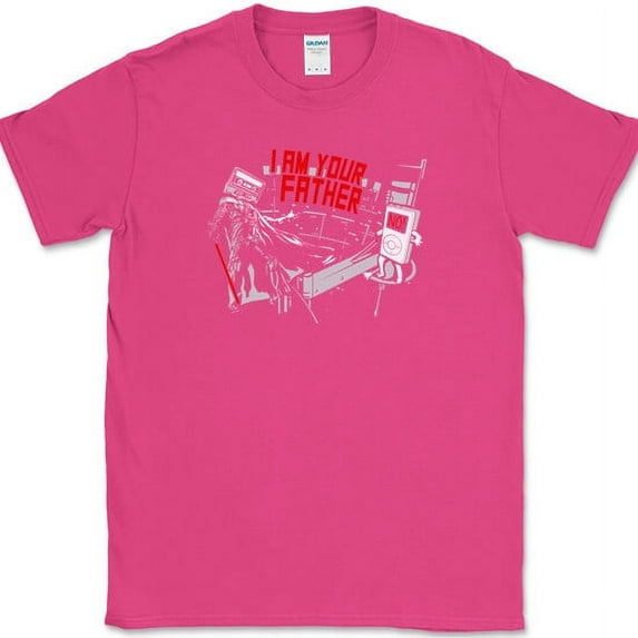 iPod I am Your Father T-Shirt Funny Music Humor Classic Movie Sci Fi Tee - Pink, S