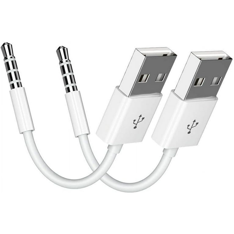 iPod Shuffle 5色セット USB接続 iPod Shuffle Cable, 2 Pack 3.5mm Jack/Plug to USB USB Power
