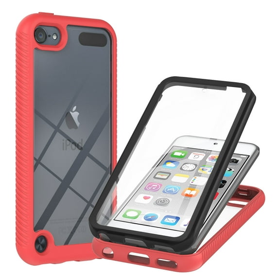 iPod Touch 5 6 7 Case, TOPSHE Case with Build-in Screen Protector Full Body Protection Rugged Shockproof Anti-scratch Clear Back Cover for Apple iPod Touch 5th 6th 7th Generation, Blue
