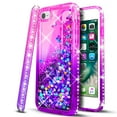 thumbnail image 1 of iPod Touch 5 / 6 / 7th Generation Case, with [Tempered Glass Protector Included] Liquid Floating Glitter Quicksand Bling with Spot Diamond Cover - Pink/Purple, 1 of 6