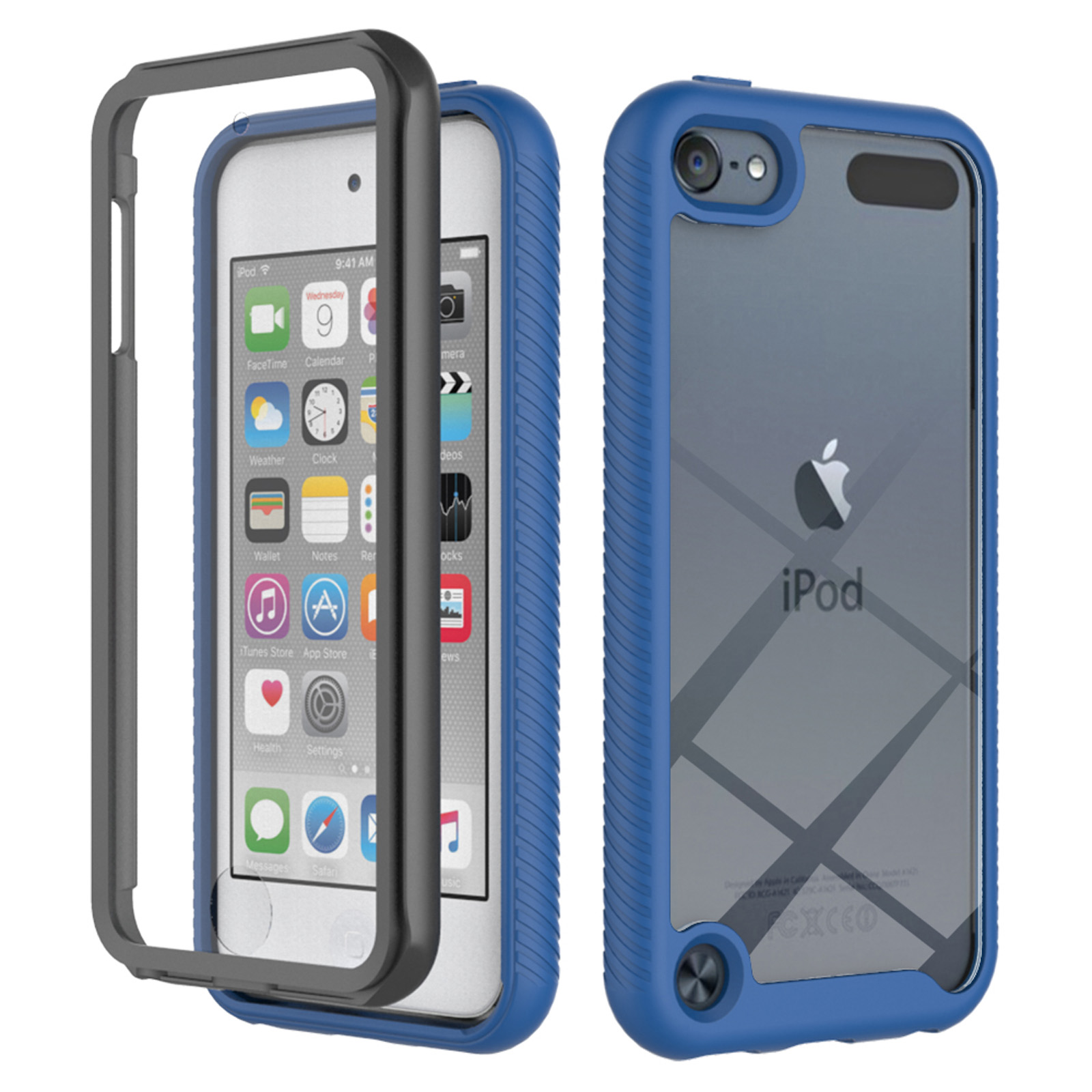 for iPod Touch 7/Touch 6/Touch 5 Case Built-in Screen Protector Clear ...
