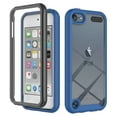 thumbnail image 1 of for iPod Touch 7/Touch 6/Touch 5 Case Built-in Screen Protector Clear Rugged 360 Full Body Protective Shockproof Hard Back Soft TPU Defender Dual Layer Heavy Duty Bumper Anti-Scratch Case, Darkblue, 1 of 6
