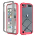 thumbnail image 1 of for iPod Touch 7/Touch 6/Touch 5 Case Built-in Screen Protector Clear Rugged 360 Full Body Protective Shockproof Hard Back Soft TPU Defender Dual Layer Heavy Duty Bumper Anti-Scratch Case, Pink, 1 of 6
