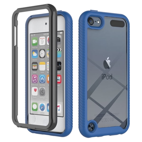 iPod Touch 7th Generation Case, iPod Touch 6th/5th Gen Case, Built-in Screen Protector Full Body Rugged Shockproof Case Hard Protective Cover for Apple iPod Touch 7th/6th/5th Gen,Deep Blue