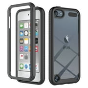iPod Touch 7th Generation Case, iPod Touch 6th/5th Gen Case, Dteck Built-in Screen Protector Full Body Rugged Shockproof Case Hard Protective Cover for Apple iPod Touch 7th/6th/5th Gen,Black