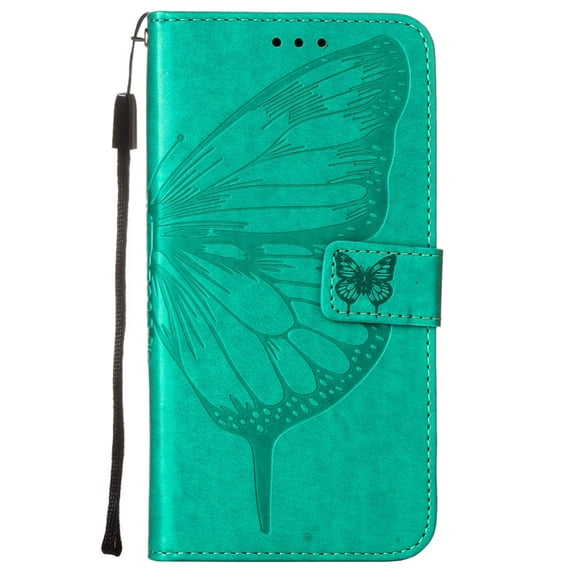 iPod Touch Case for iPod Touch 7th 6th 5th Generation, PU Leather Butterfly Embossed Folio Flip Stand Shockproof Wallet Case Cover for Apple iPod Touch 7 2019, iPod Touch 6/5, Green