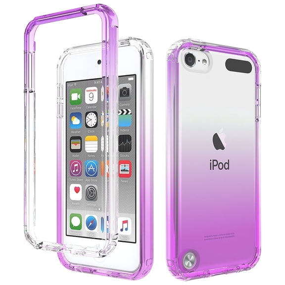iPod Touch Case, iPod Touch Cover 7th 6th 5th Generation, Gradient Color Case for Girls Women Clear TPU Anti-yellow Anti-scratch Shockproof Case for Apple iPod Touch 7th 6th 5th Gen, Purple